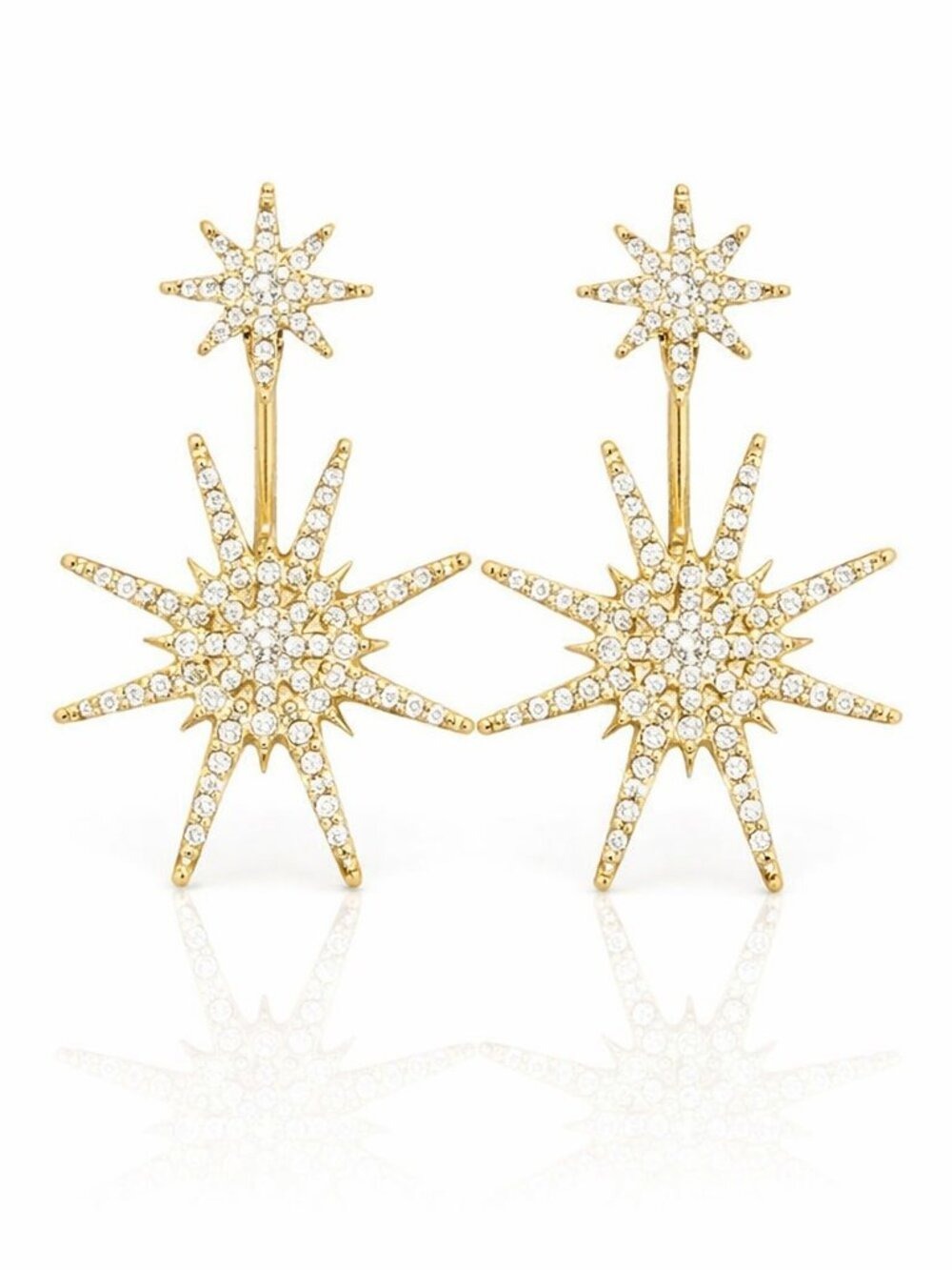 Eye Candy LA Tora Drop Earrings Gold Tone CZ NWT
